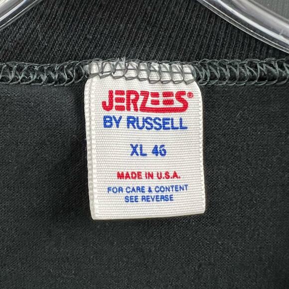 JERZEES Colorado Eagle Embroidered Basic Black Crew Neck Short Sleeve T-Shirt XL - Picture 4 of 6